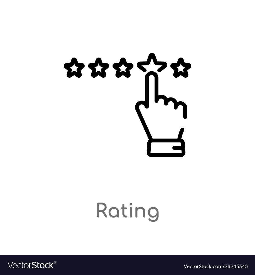 Outline rating icon isolated black simple line vector image Outline rating icon isolated black simple line