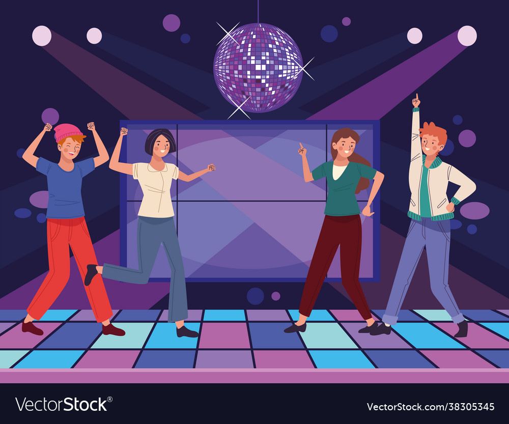 Persons dancing in disco