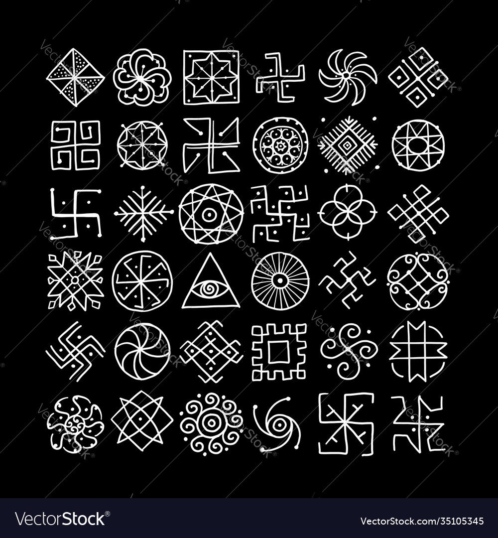 Sacred geometry symbol set alchemy religion Vector Image