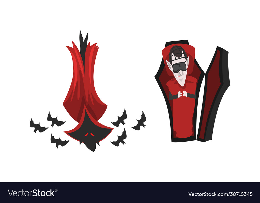 Scary vampire set count dracula character vector image Scary vampire set count dracula character
