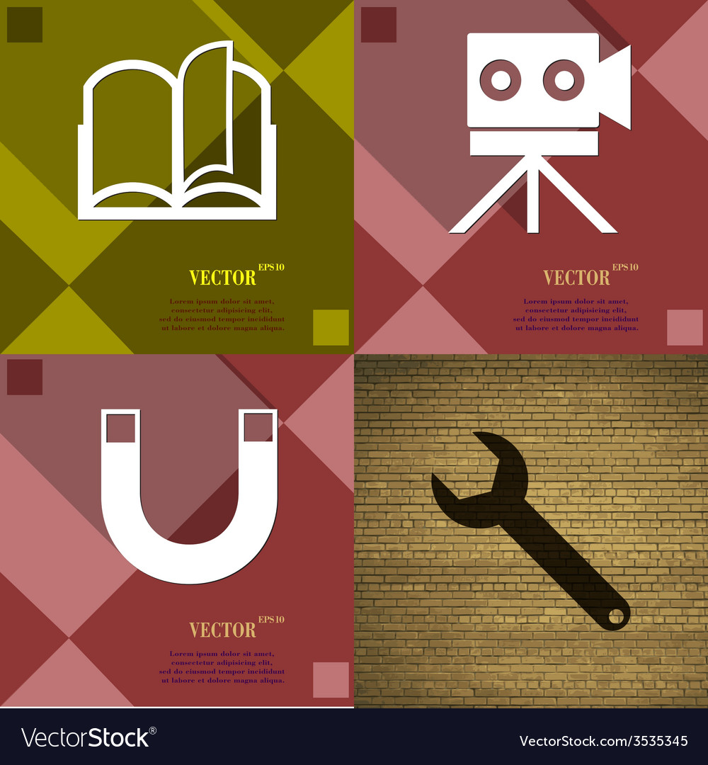 Set of abstract backgrounds with different web