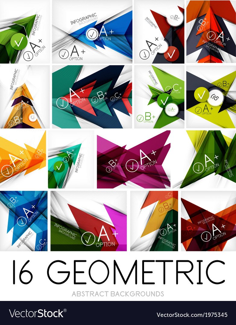 Set of triangle shaped abstract backgrounds