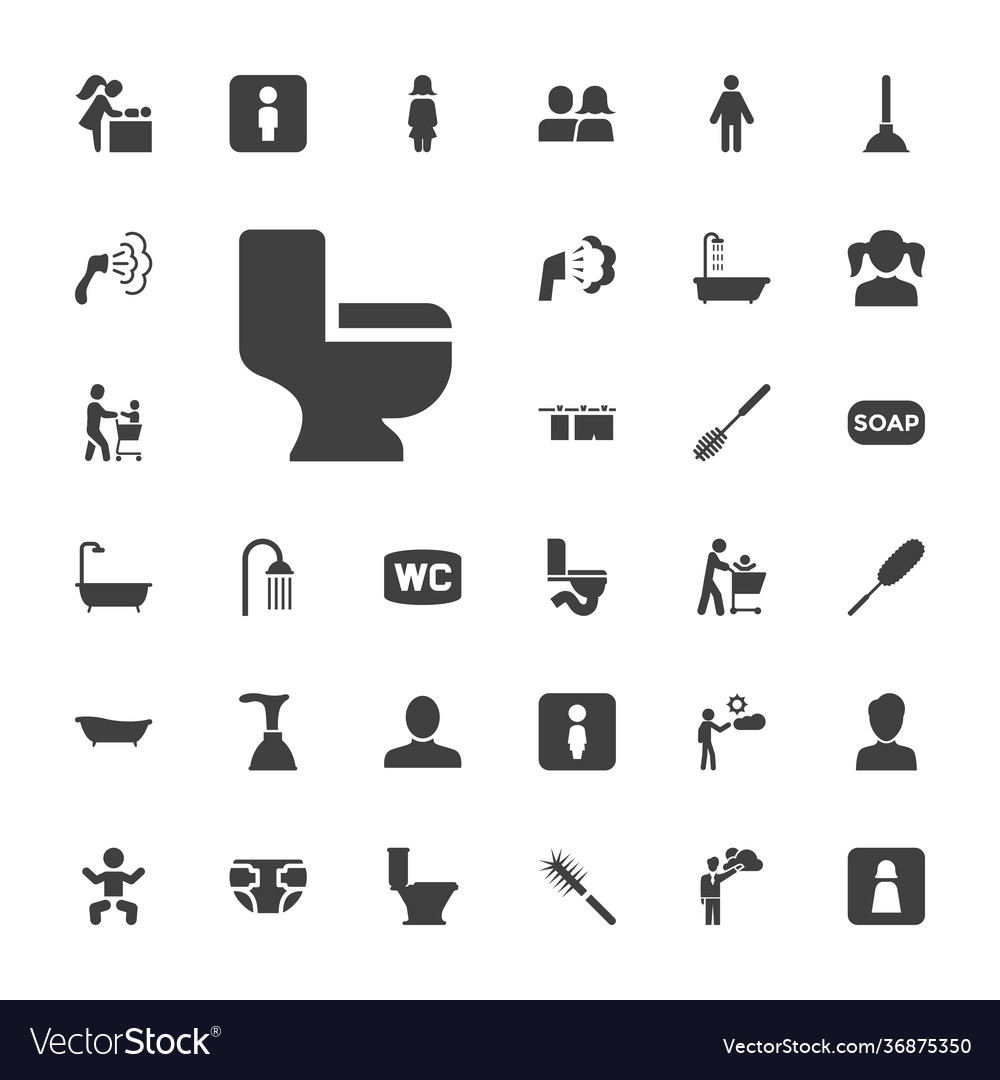 33 toilet icons Royalty Free Vector Image - VectorStock