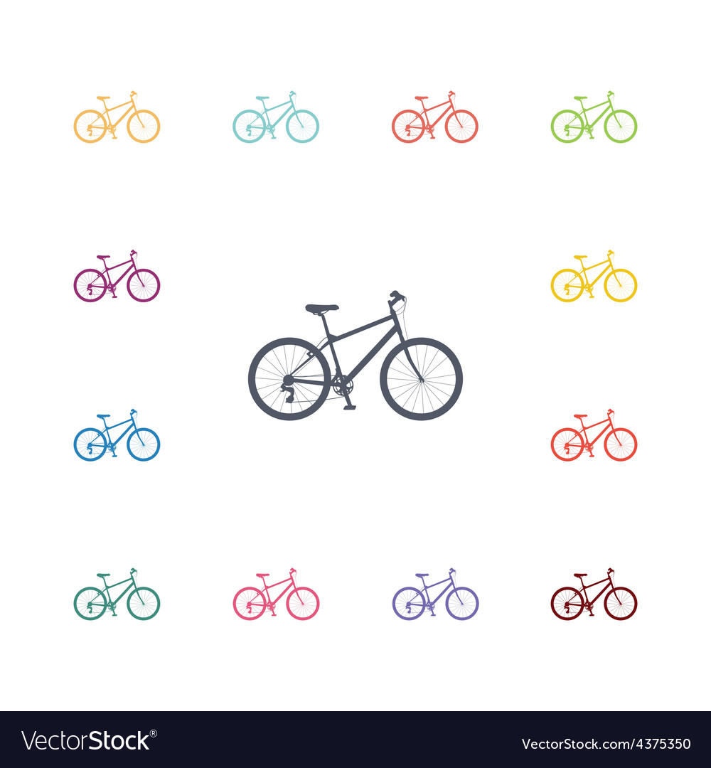 Bicycle flat icons set