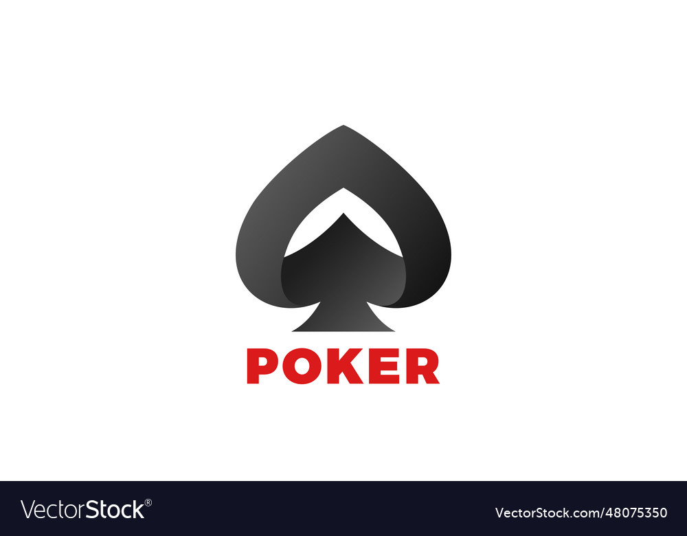 Black peaks spades poker blackjack casino logo Vector Image