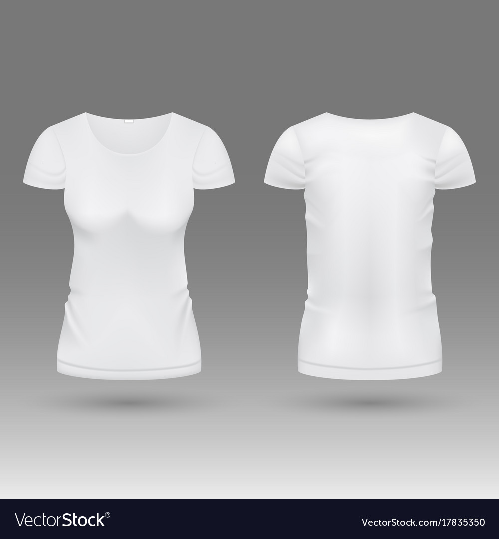 Download Blank realistic 3d white woman t shirt Royalty Free Vector