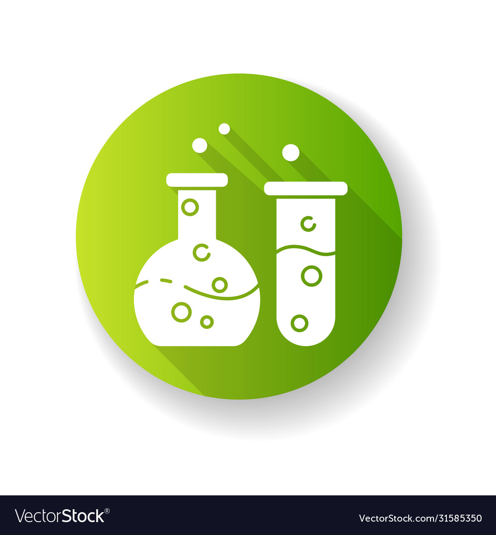 Chemistry green flat design long shadow glyph icon