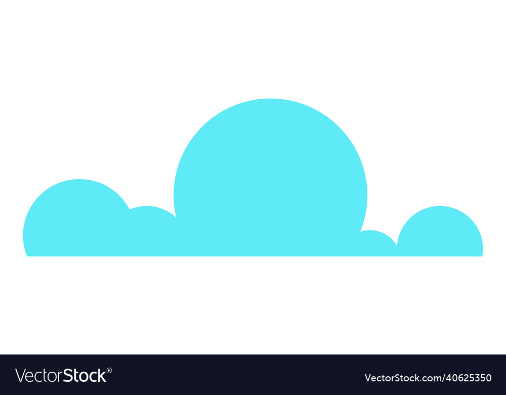 Cloud icon simple round shape blue curved sky Vector Image