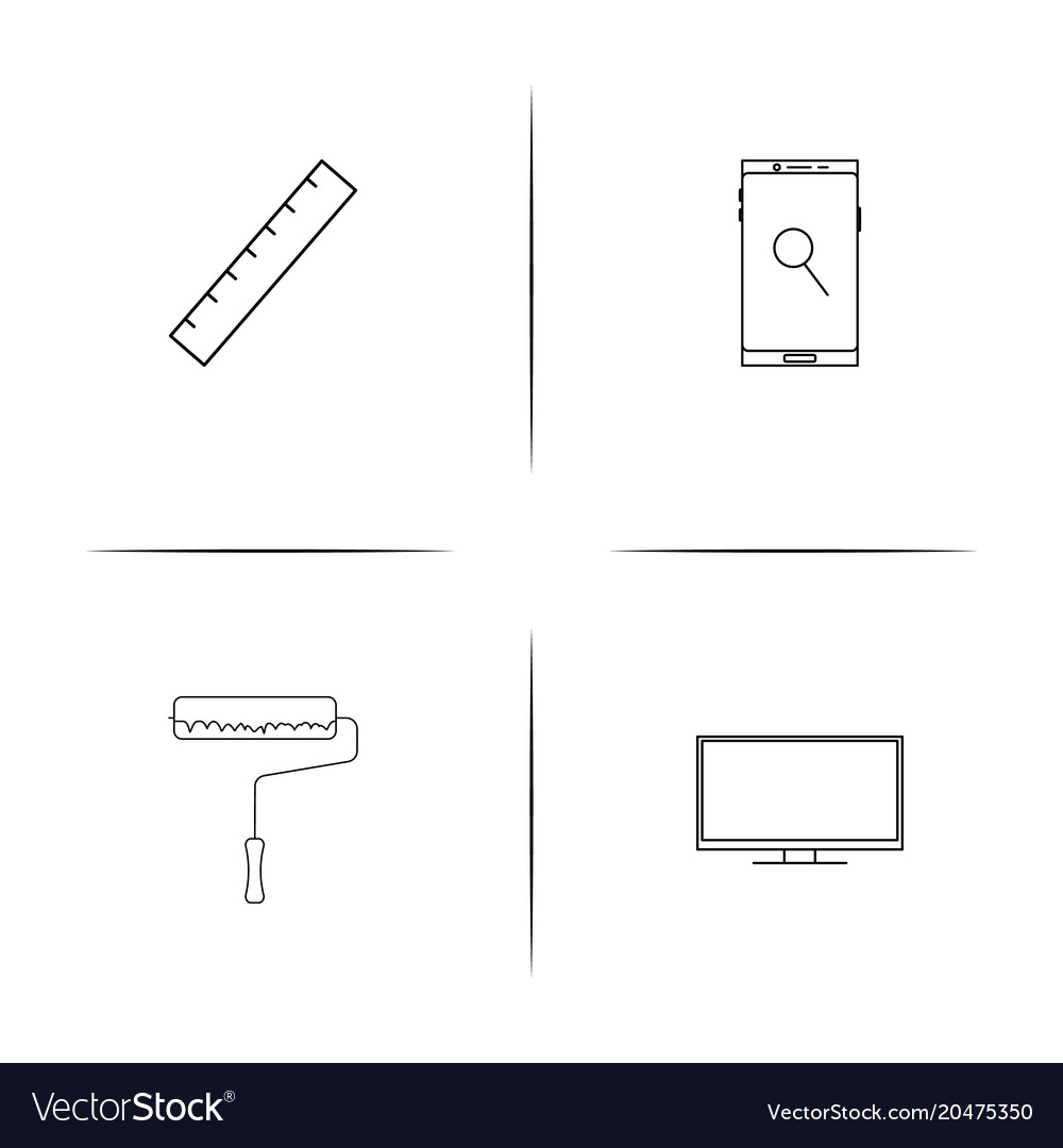 Creative process and design simple linear icons