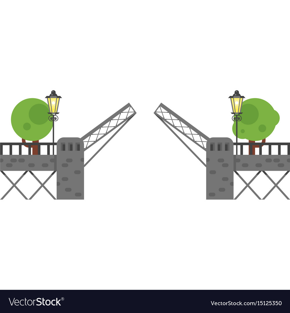Flat style of open gate