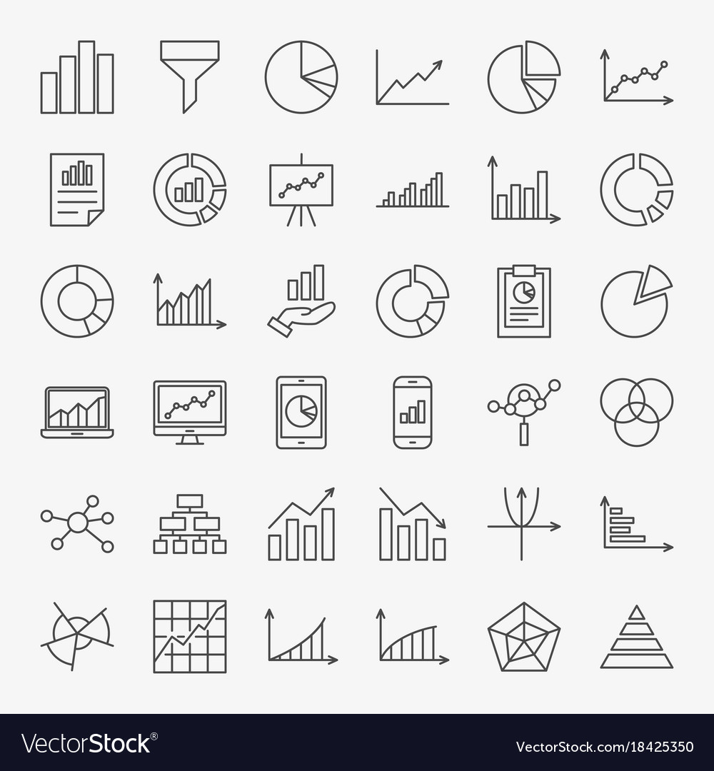 Graph chart line icons