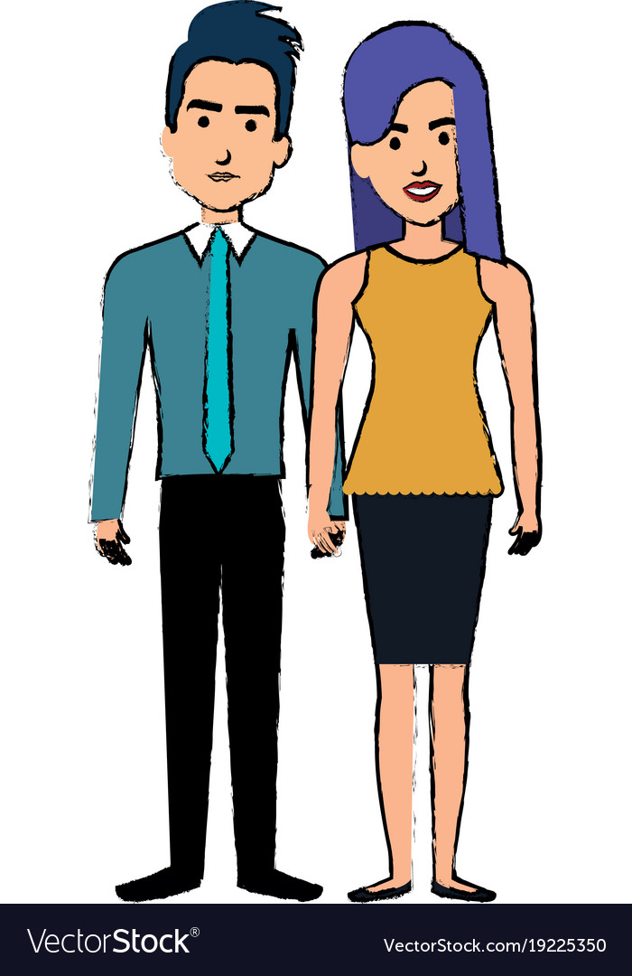 Lovers Couple Avatars Characters Royalty Free Vector Image