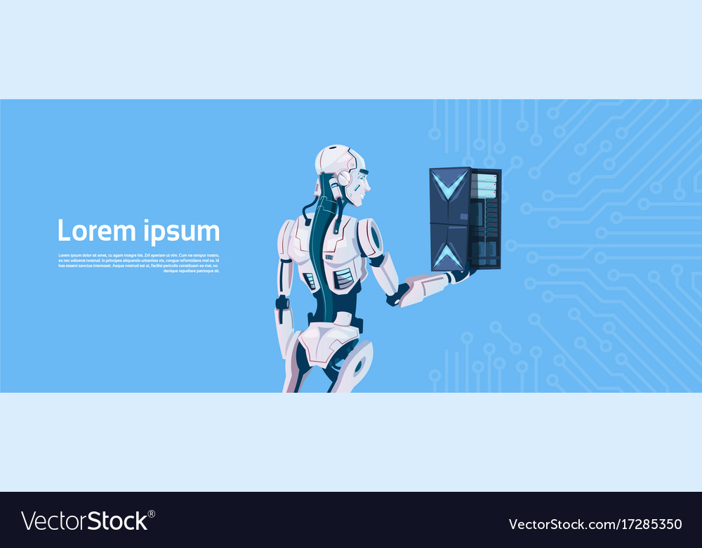 Modern robot hold cloud database server