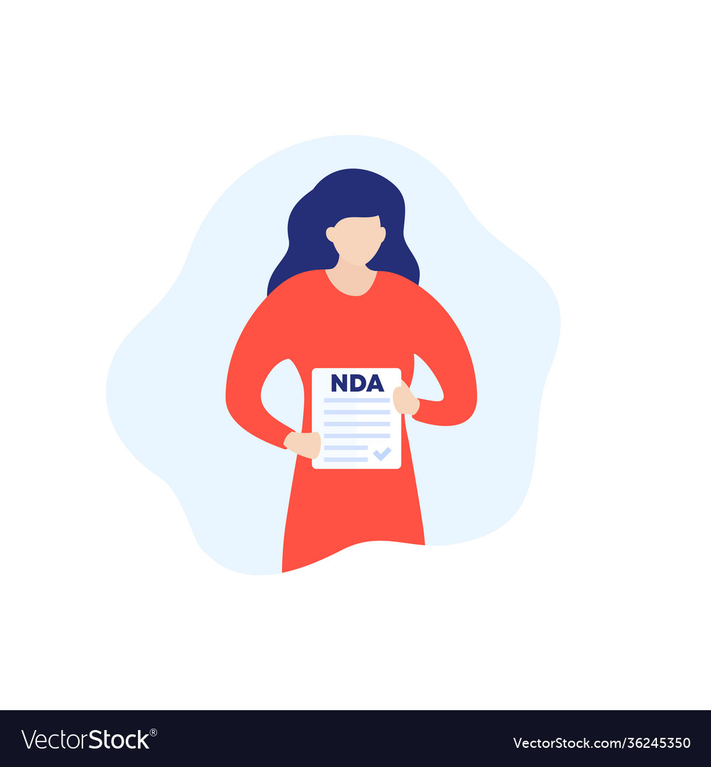 Nda non disclosure agreement girl with document