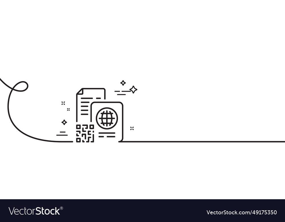 Qr code line icon scan barcode sign continuous vector image Qr code line icon scan barcode sign continuous