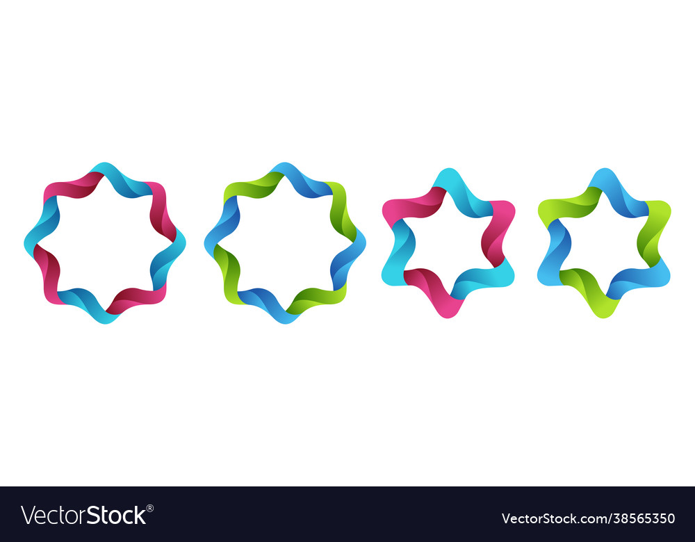 Set four abstract circular logo elements