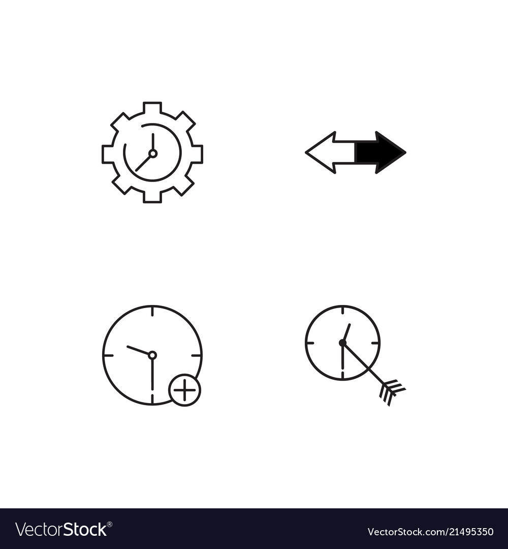 Time linear icons set simple outline