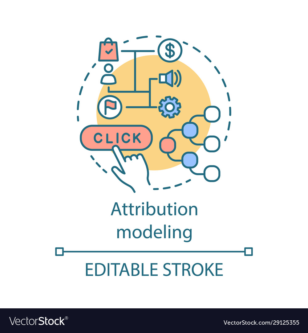 Attribution modeling concept icon digital