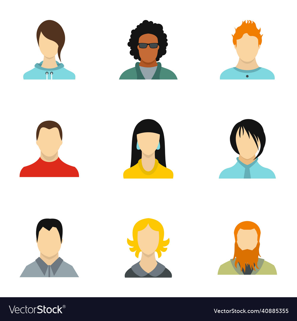 Avatar icons set Royalty Free Vector Image - VectorStock