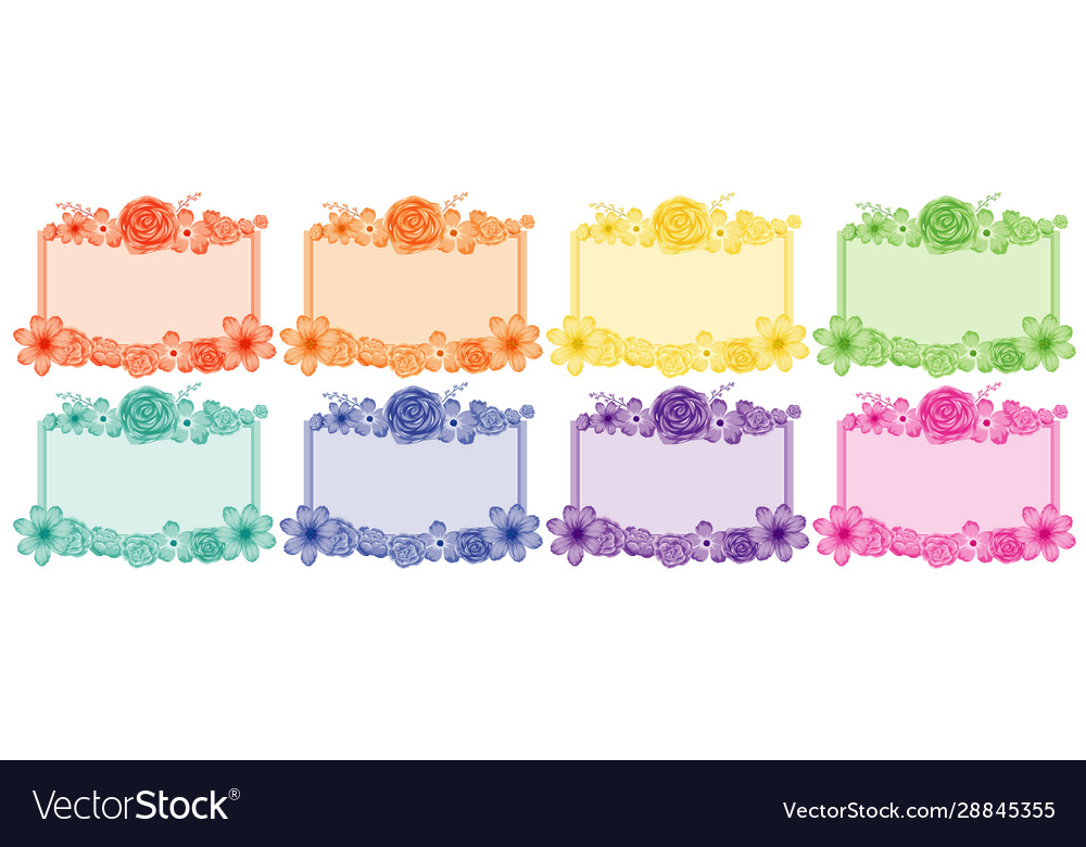 Background design with flower frames in different vector image Background design with flower frames in different