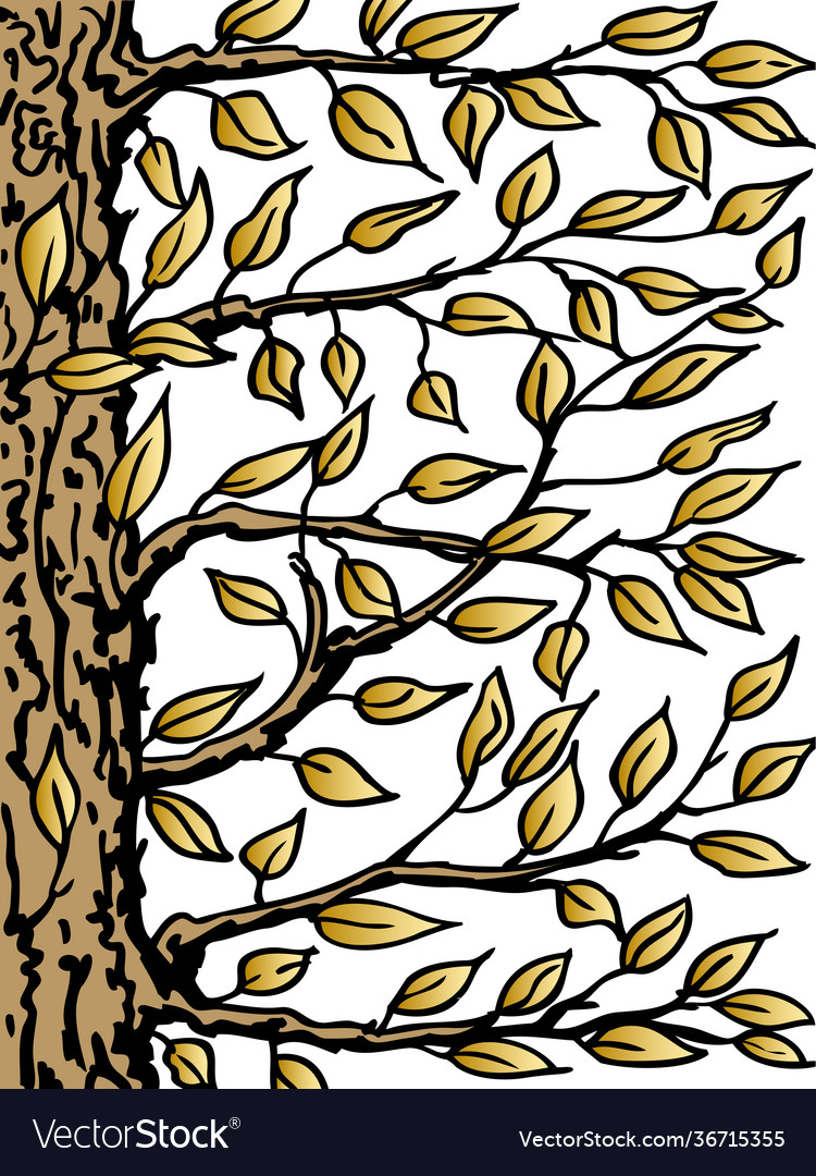 Background with a tree the trunk branches vector image Background with a tree the trunk branches