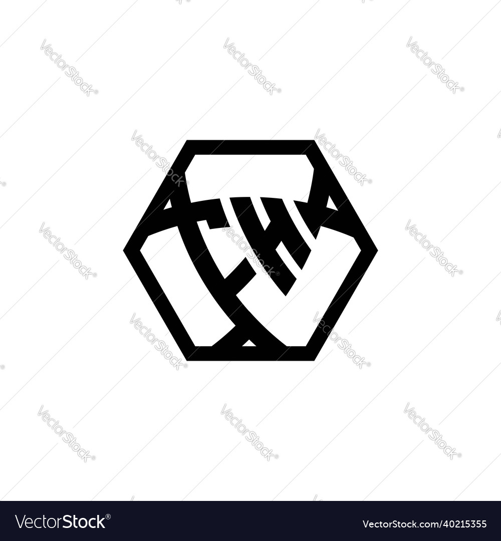 Fh logo monogram triangle shield hexagonal style