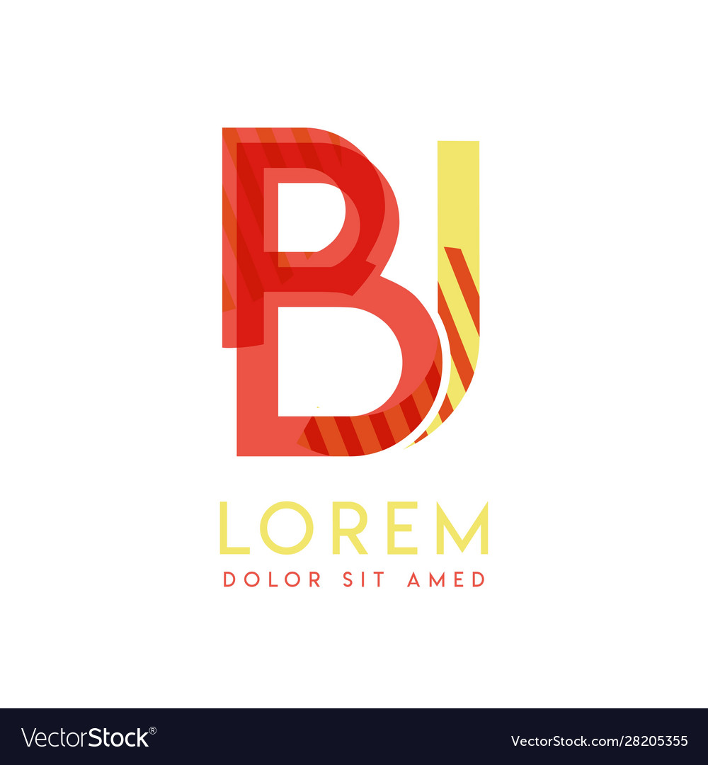 Jb colorful logo design with pink orange and gray