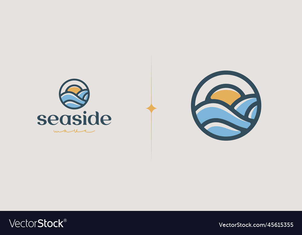 Seaside logo template universal creative premium Vector Image