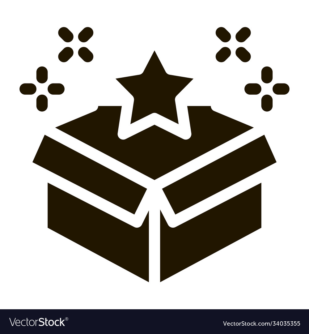 Star bonus box icon glyph