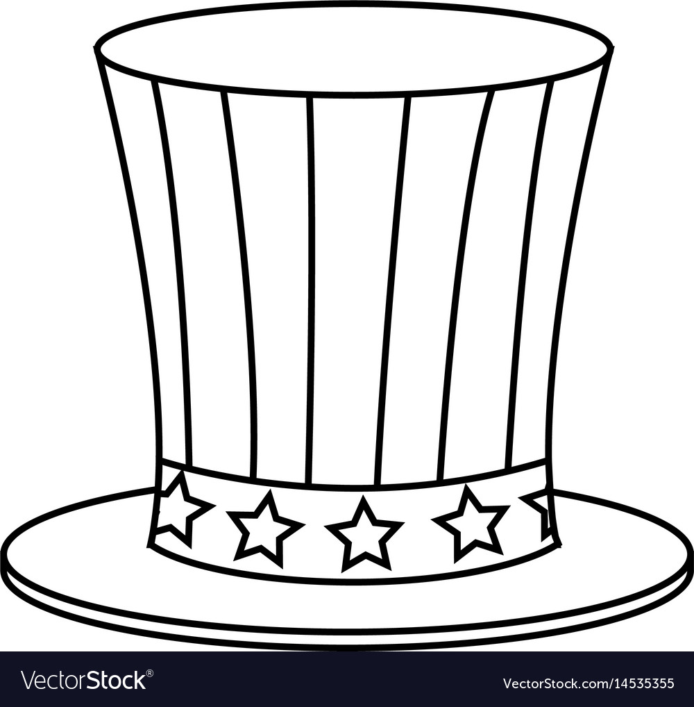 Top hat american flag celebration anniversary Vector Image