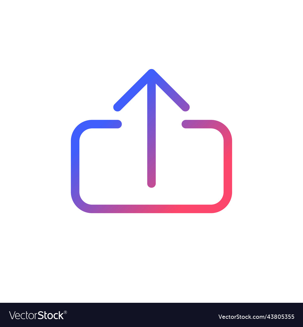Upload file pixel perfect gradient linear ui icon vector image Upload file pixel perfect gradient linear ui icon