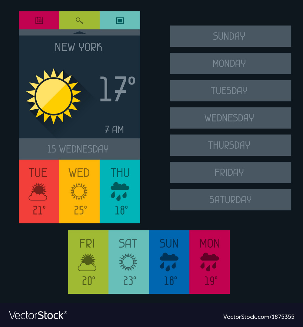 Weather widget in flat design style