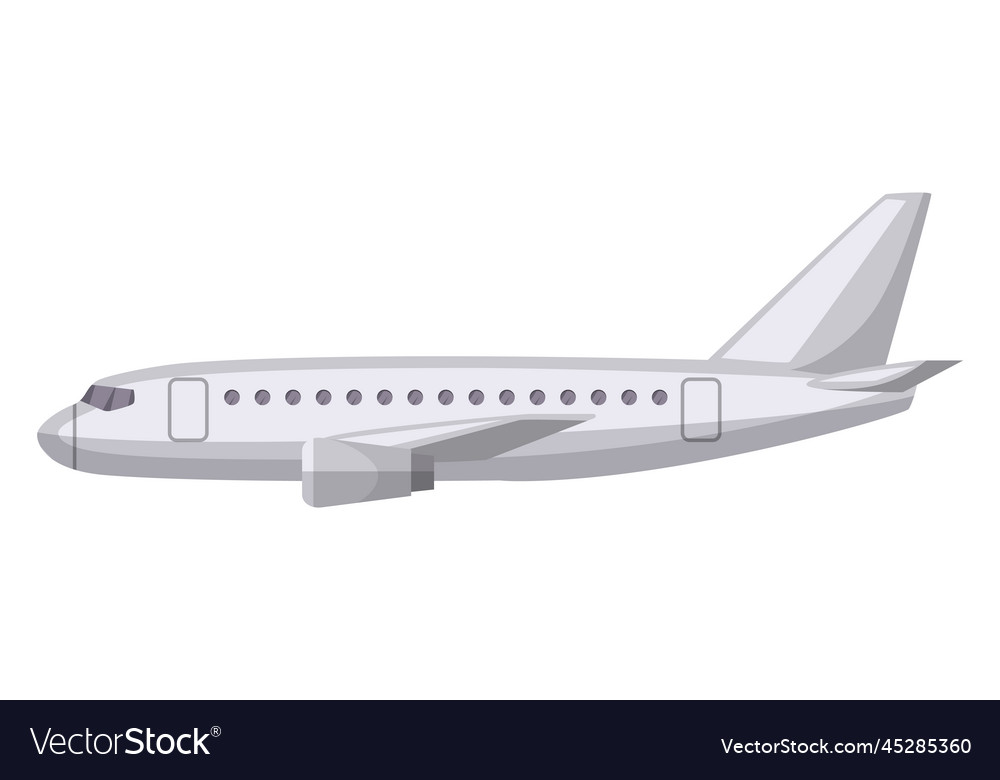 Airplane side view cartoon passenger jet icon Vector Image