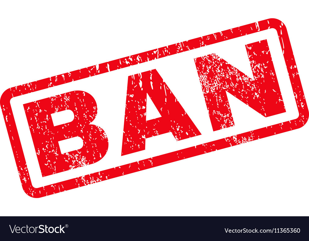 Ban text rubber stamp