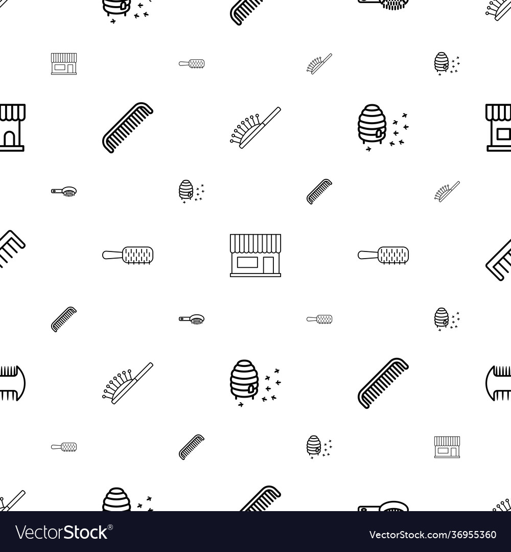 Comb icons pattern seamless white background