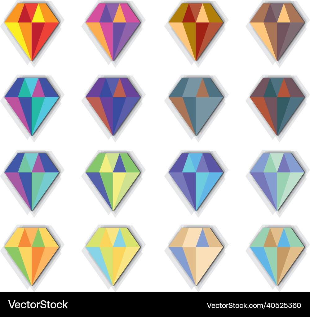 Diamond icon set Royalty Free Vector Image - VectorStock