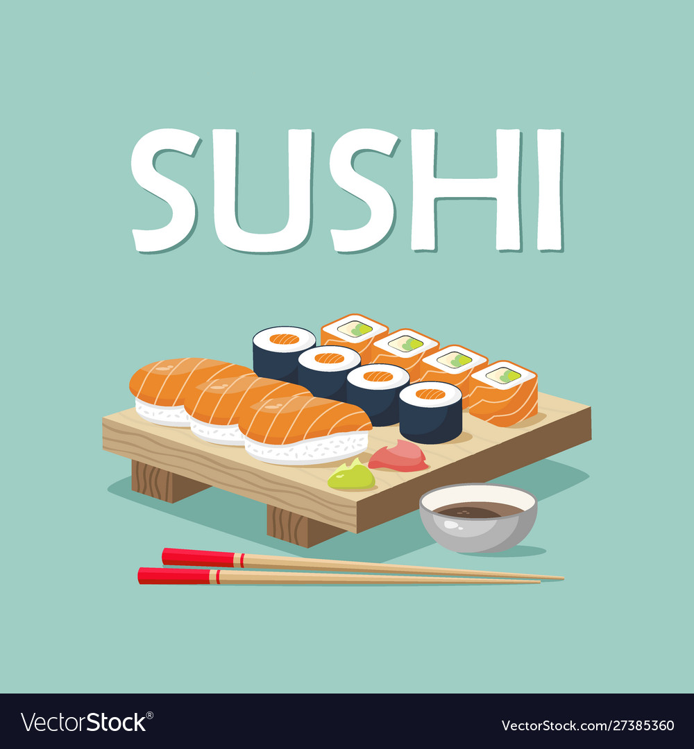 Icon set sushi menu