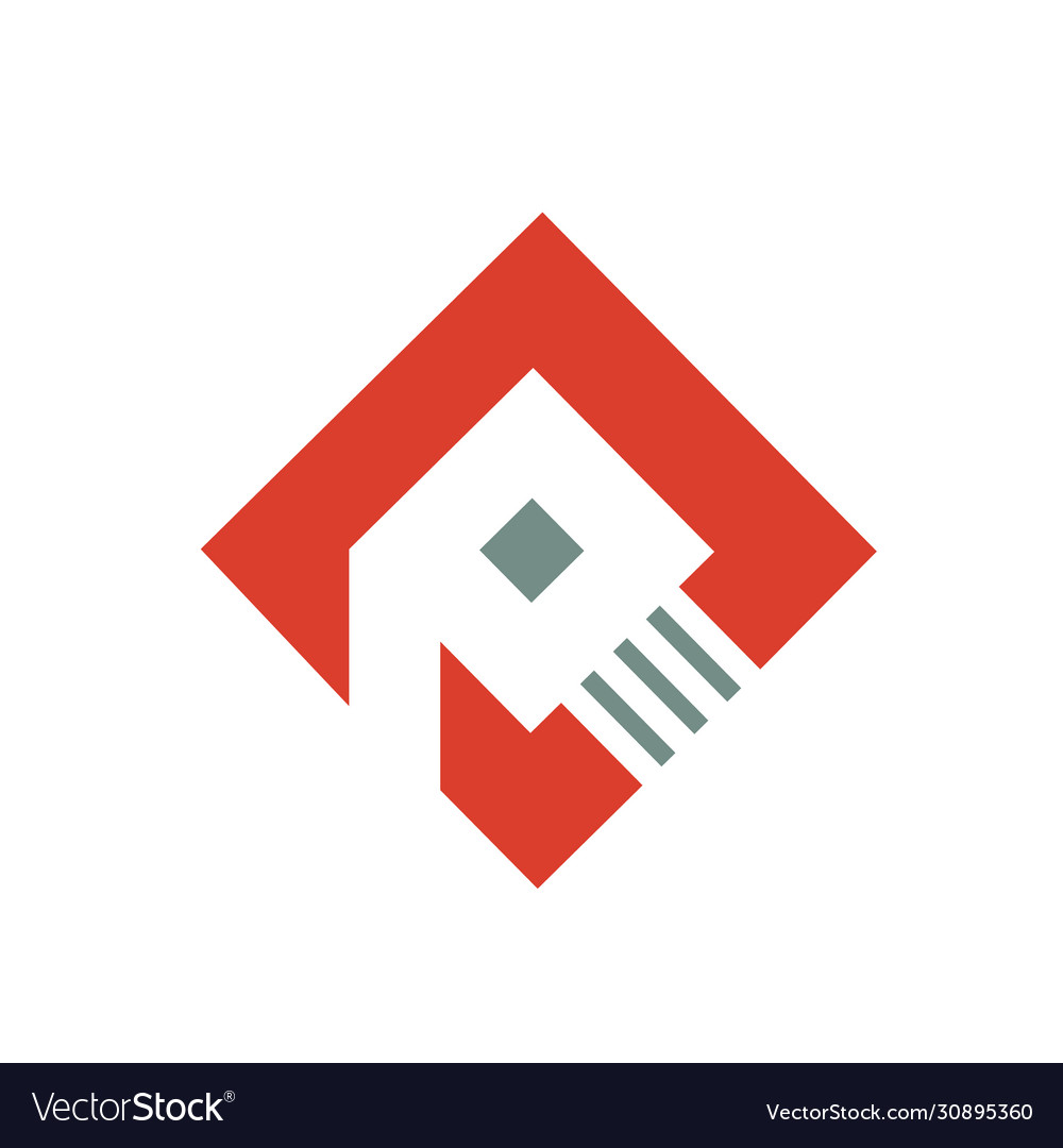 Letter p logo concept on square element icon