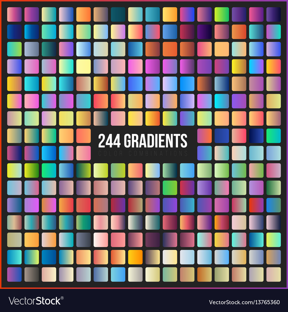 Mega set of 244 gradients vector image Mega set of 244 gradients