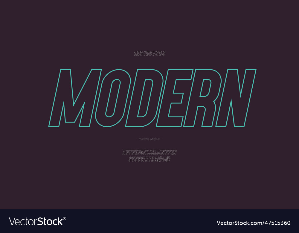 Modern font trendy typography Royalty Free Vector Image