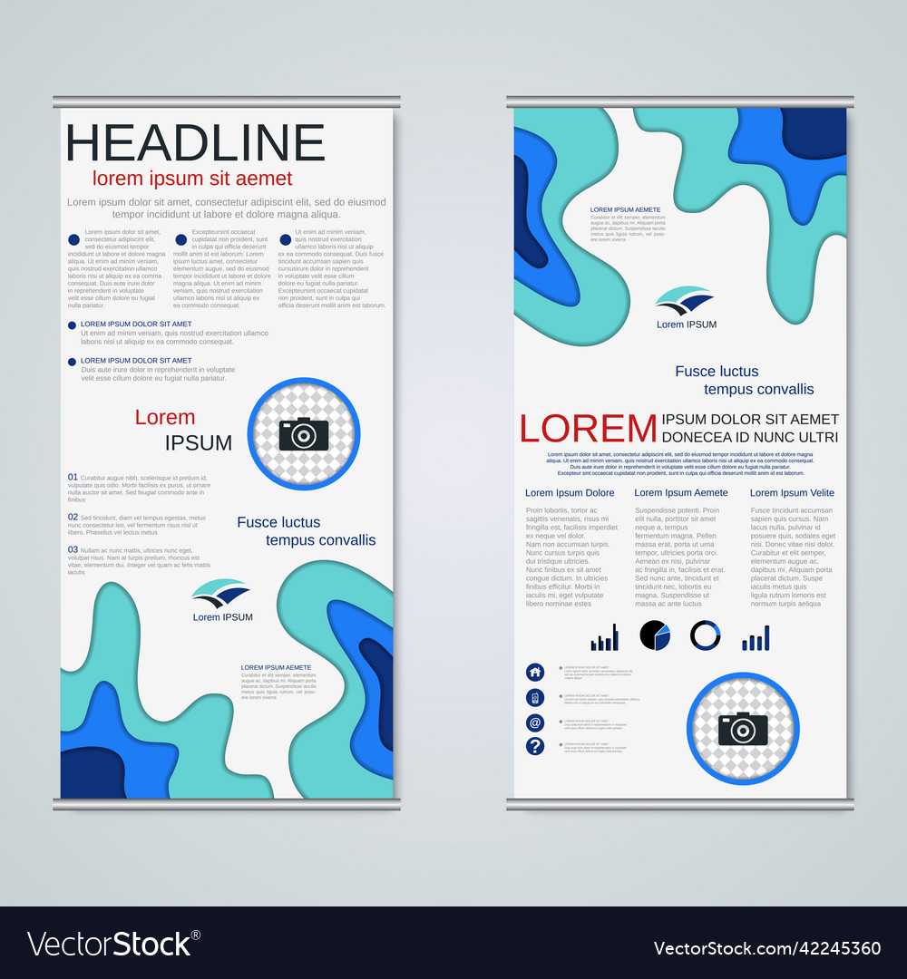 Modern geometric roll-up business banners template