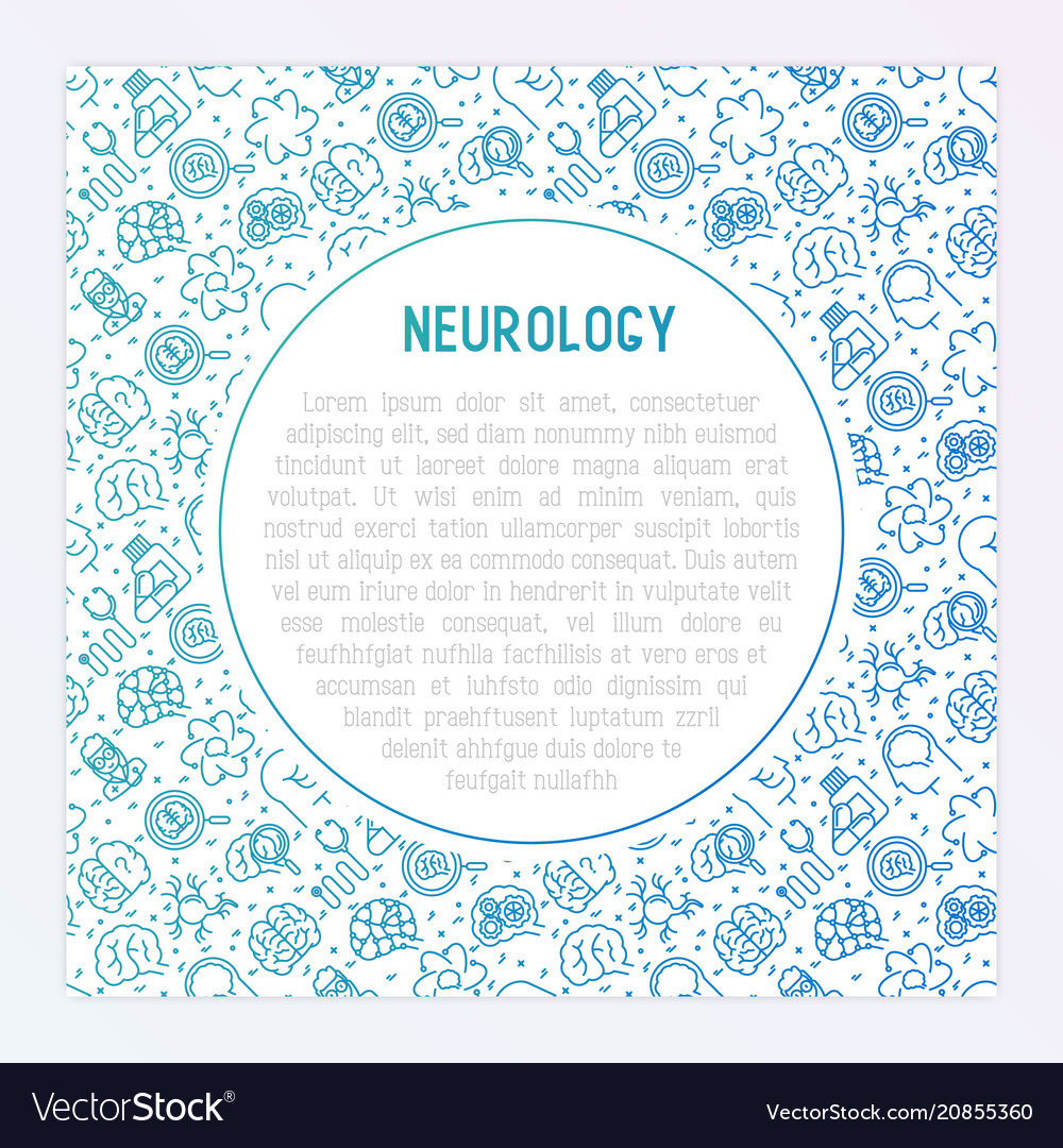 Neurology concept with thin line icons