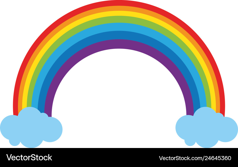 Rainbow and clouds Royalty Free Vector Image - VectorStock