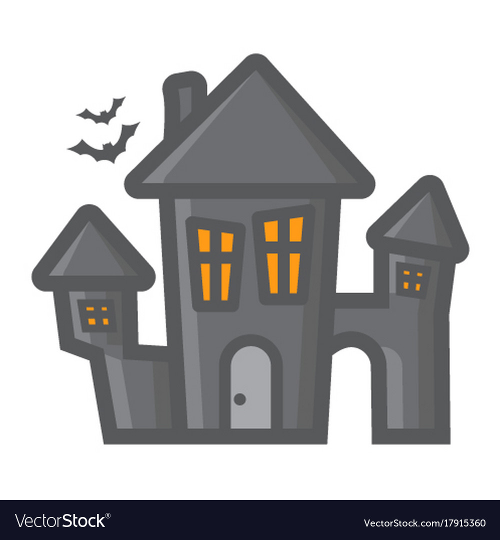 Scary house filled outline icon halloween Vector Image