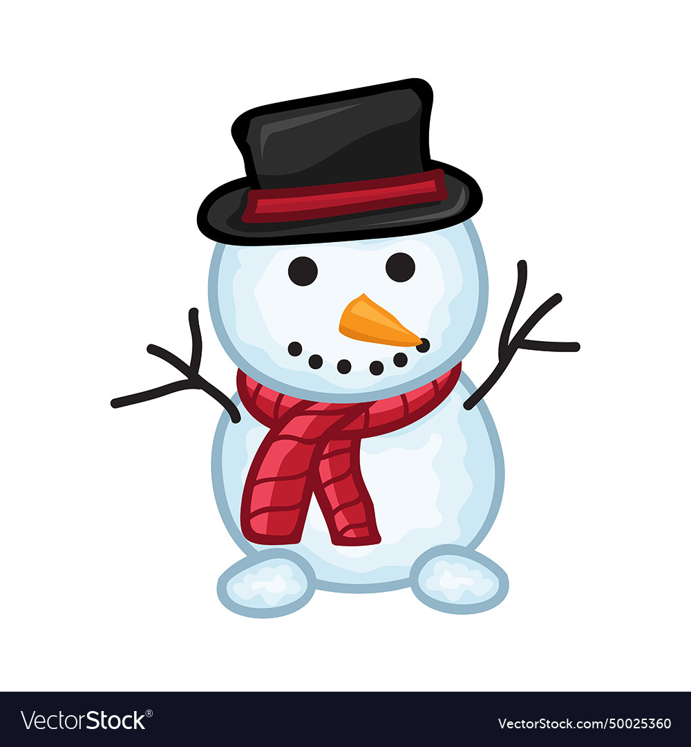 Snowman isolated Royalty Free Vector Image - VectorStock