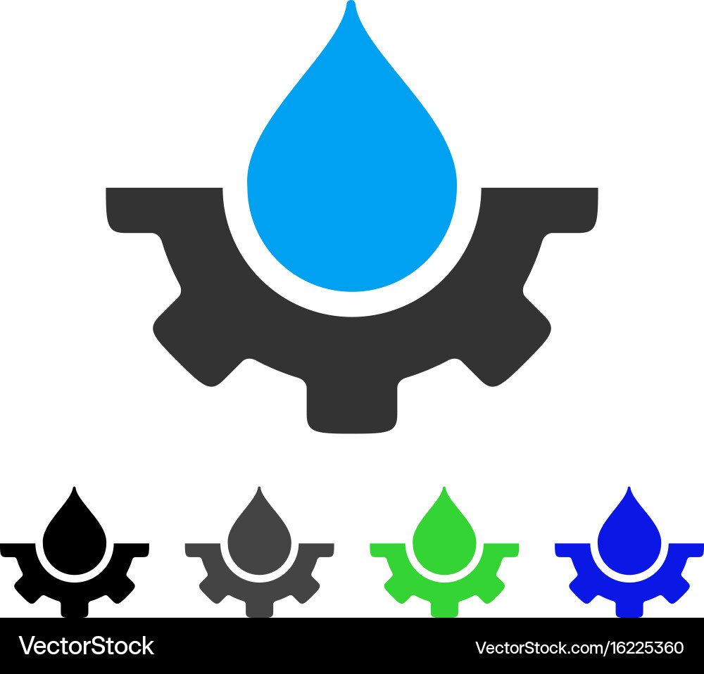 Water service flat icon Royalty Free Vector Image