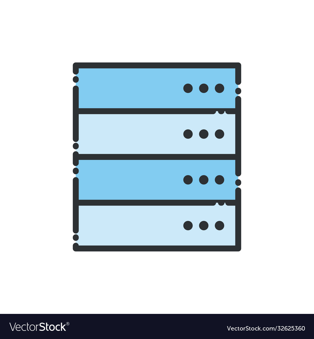Web hosting line and fill style icon design