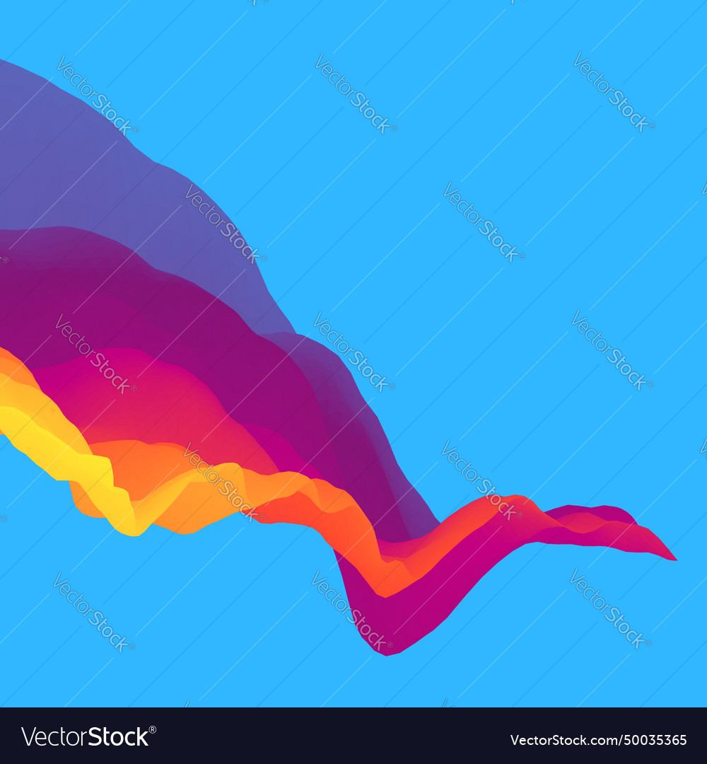 3d wavy background dynamic effect design template vector image 3d wavy background dynamic effect design template