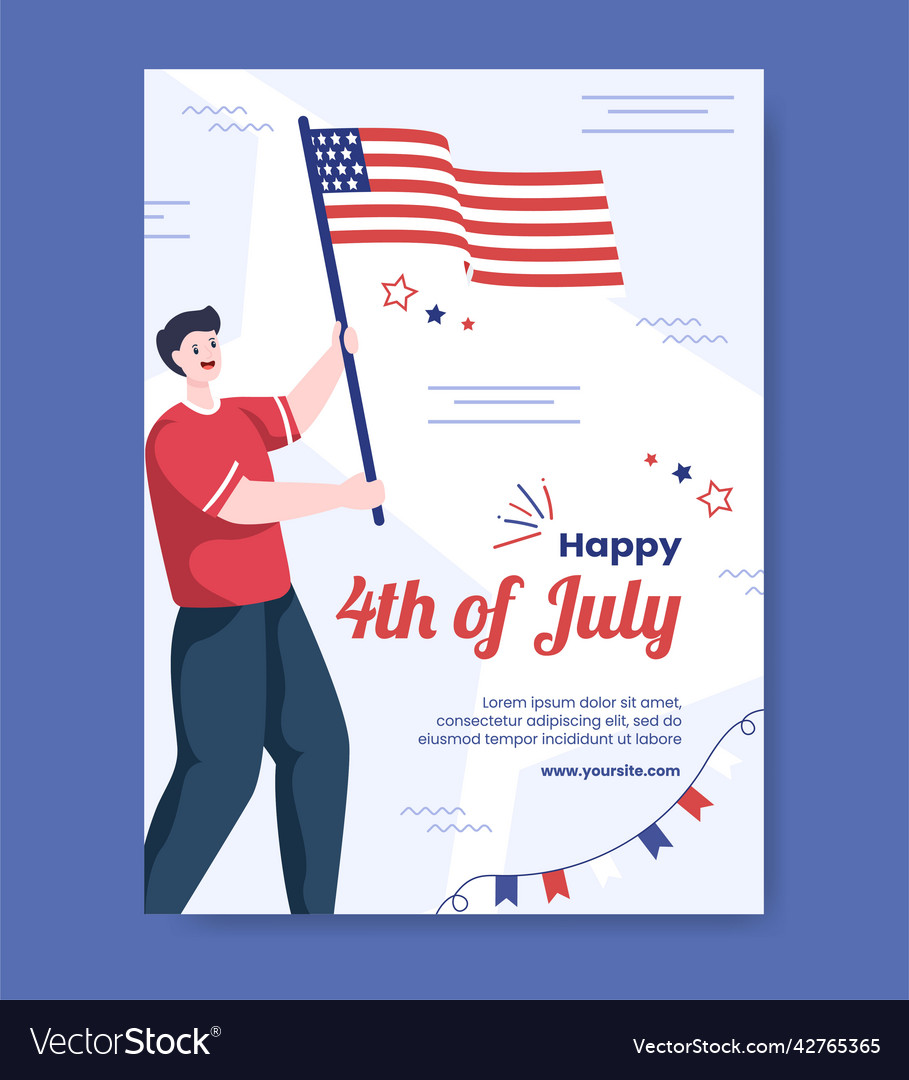 4th of july happy independence day usa vertical Vector Image