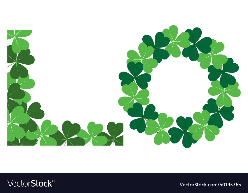 Abstract shamrocks frame border with copy space vector image Abstract shamrocks frame border with copy space